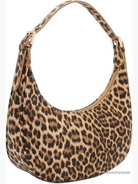 Elegant Crescent Shoulder Bag Underarm Purse Faux Leather